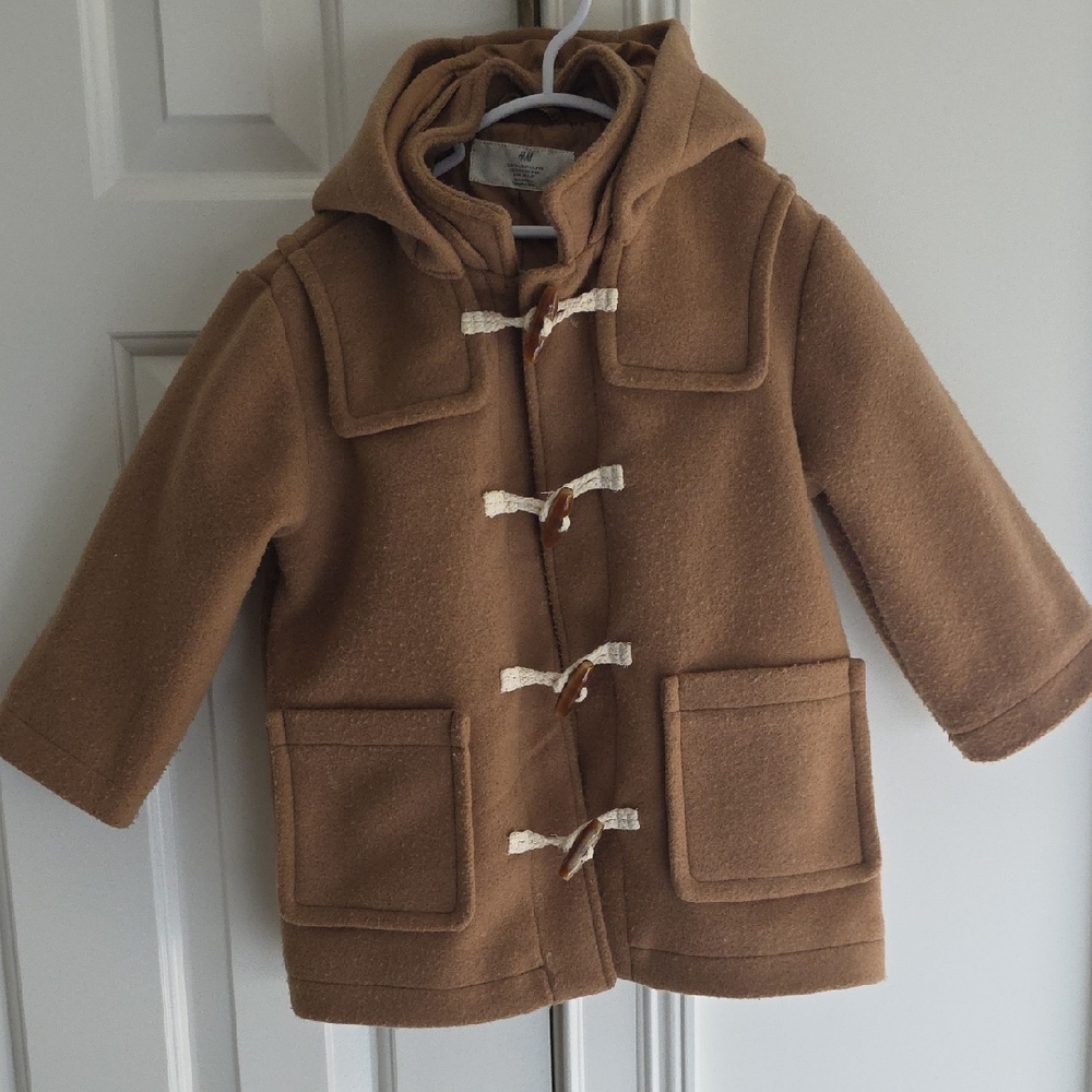 Camel Hooded Duffle Tpggle Coat
